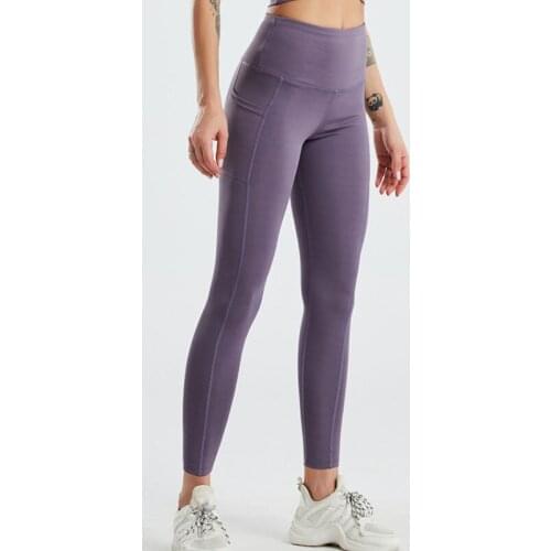 Middle Waist Leggings With Pocket Elastic Women Leisure Type Push Up Leggings Women Gym Hip Lift Fitness Pants