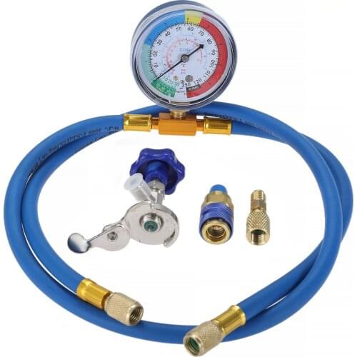 Mtsooning R134A Air Conditioning Refrigerant Charging Hose with Gauge for Auto Car Air-conditioning Accessories