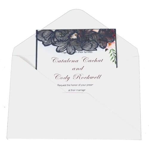 10set Wedding invitation card 18 * 12.5CM included cover and inner page Elegant Laser Cut Greeting Card Party Decor Supplies