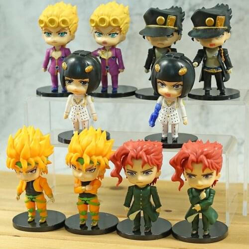 JoJos Bizarre Adventure Kujo Jotaro Dio Kakyoin Noriaki Giorno Giovanna Bruno Bucciarati Q Version PVC Figures Toys 5pcs/set