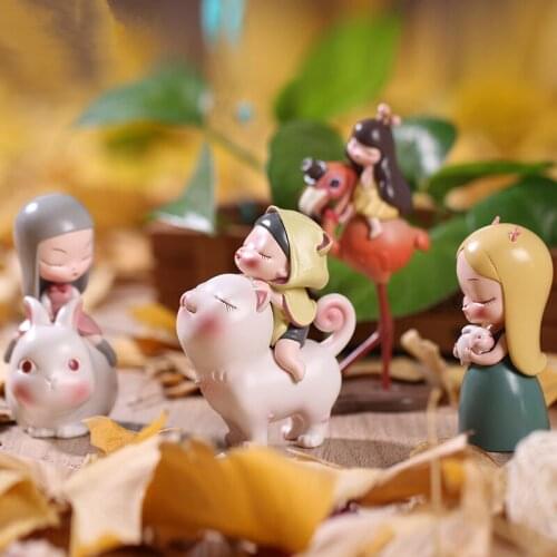 Genuine White Night Fairy Series Cat General Good Night Rabbit Home Creative Desktop Decoration Birthday Gift Toy Collection