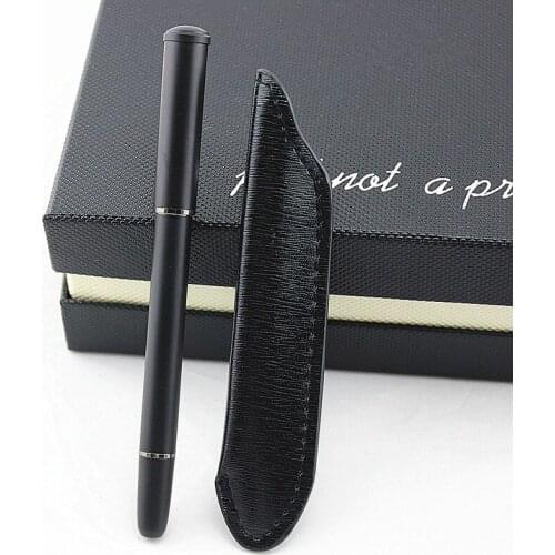 Creative Rollerball pen Metal pens Ball pen Caneta de luxo Corporate Gifts Roller pen 0.5mm Black Refill Leather pencil case