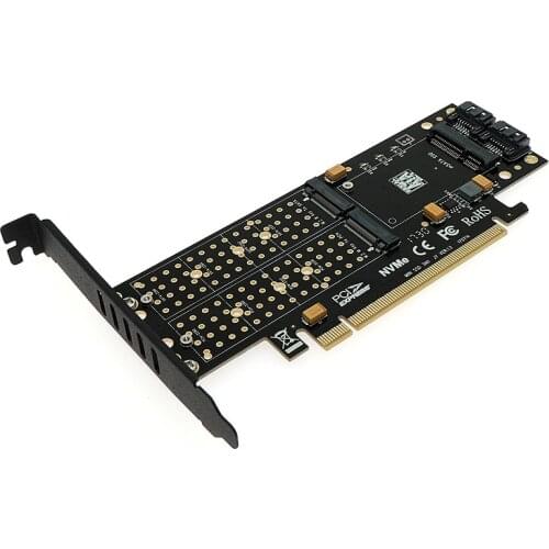 M.2 NVMe SSD NGFF to PCIE X16 Adapter M Key B Key mSATA PCI Express 3.0 NVME M2 SSD m.2 AHCI SATA SSD mSATA 3 in 1 Converter NEW