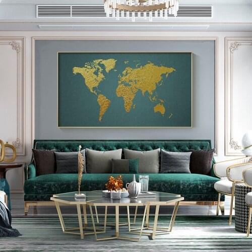 Nordic colourful World map Canvas Painting posters and print Modern Wall Art Pictures For Living Room Bedroon Studio Home Decor