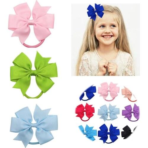 Hair band school bobbles ribbon bow hair girls ponytail