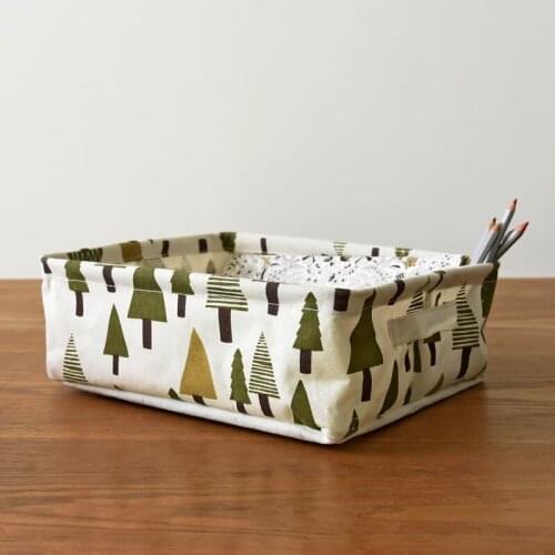 Rectangular Canvas Storage Bins,Waterproof Storage Basket,Collapsible Toy Organizer Bin for Clothes Storage Kids Toy Box (Tree)
