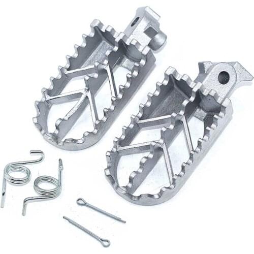 Silver Motorcycle Driver Foot Peg Kits Footrest Fit For Suzuki Honda Dirt Bike