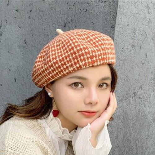 Wool Berets Hats For Women Autumn Winter Fashion Color thicken Beanie Hat Ladies Stylish Streetwear Berets Cap Female Winter Hat