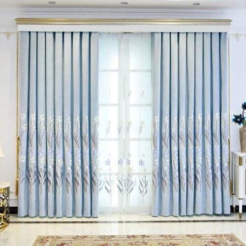 Curtain Design for Living Room Chenille Sheer Fabric Study Tulle Drape Blinds Custom