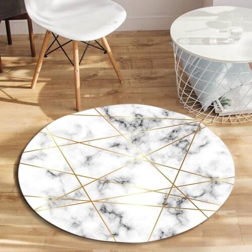 Nordic Marble Round Living Room Carpet Corridor Computer Round Floor Mat Bedroom Decorative Floor Mat
