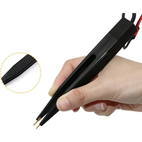 SMD Test Leads Chip Component LCR Testing Tool Multimeter Tester Clip Meter Pen Lead Probe Tweezers Capacitor Resistance