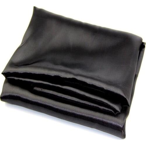 New Create Design 59"(1.5m) Width Silk Satin Fabric Wedding Satin Fabric For Sewing And Party Decoration Black Color Hot Sale