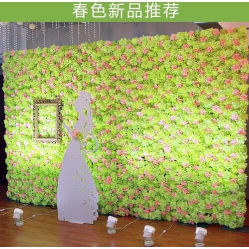 Light Green Artificial silk Hydrangea Dahlia flower wall wedding background lawn/pillar flower home market decoration