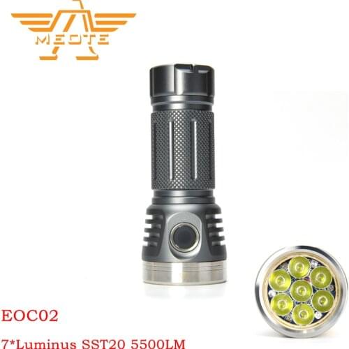MEOTE EOC02 7*SST20 5500LM CRI95 USB Type C Rechargeable 21700 18650 26650 LED Flashlight Lantern For EDC Self Defense Camping