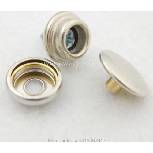 50 pcs 3/8'' 10mm Screw Stud Stainless Cap Sockets Snap Dot Fasteners Canopies