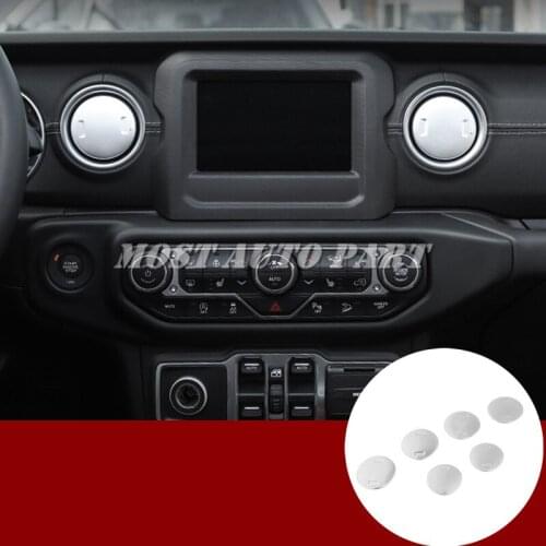 Inner Console Air Vent Outlet Trim Cover 6pcs For Jeep Wrangler JL 2018-201 Red/Silver Car Decoration Car Accesories Interior