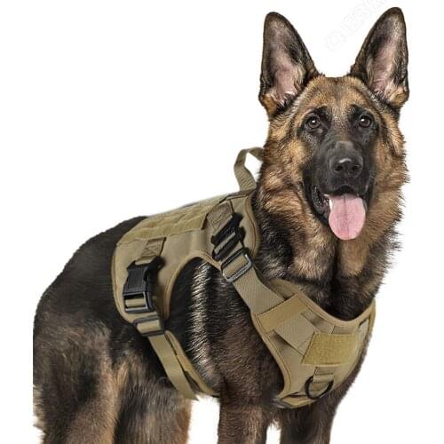 Military Tactical Dog Harness K9 Working Dog Vest Nylon Bungee Leash Lead Training Running For Medium Large Dogs German Shepherd