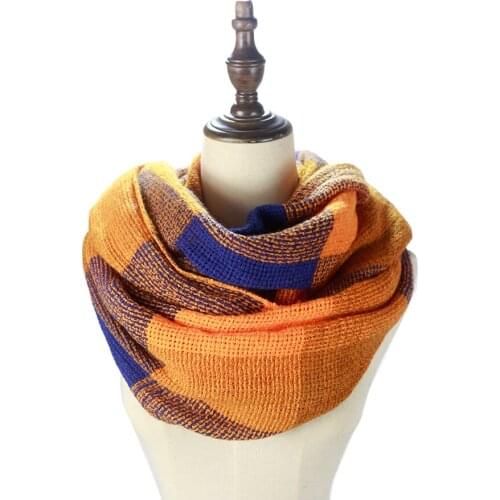Ring Shawls Acrylic Tippet Plaid Scarfs Mujer Soft Wrap бандана Bandana Warm шарф женский платок на голову