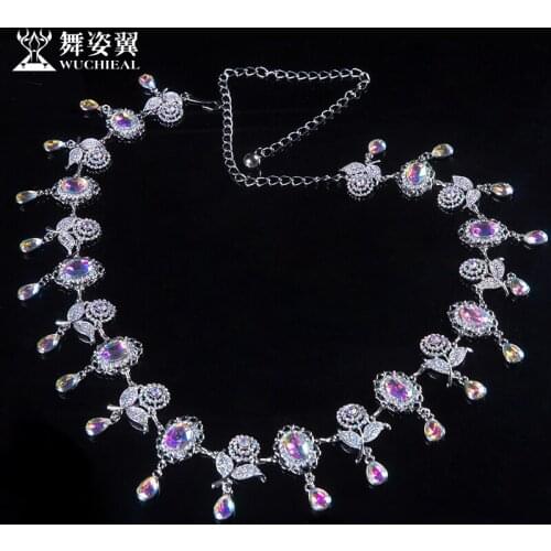 Belly Dance Costume Real Sale Wuchieal Brand Belly Dance Diamond Chain Womens All-match Decoration Rhinestone Waist Belt Yl160