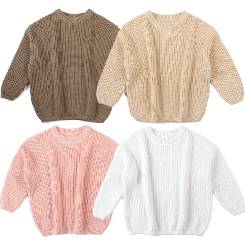 Winter Infant Super Soft Top Cotton Knit Thick Warm Siblings Match Boys And Girls Pullovers Sweaters