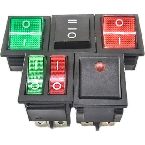 1/2/5 pcs 31*25mm series 4PIN 6pin 16A 250V Snap-in DPST ON/OFF Position Snap Boat Rocker Switch Copper feet 31*25mm 3D6P