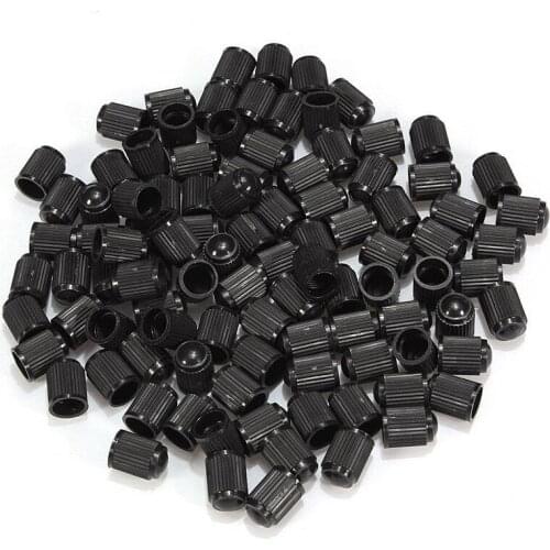 100 pcs Black Plastic Valve Caps Tire Cap Valve Cover for Car Motorcycle Accessories