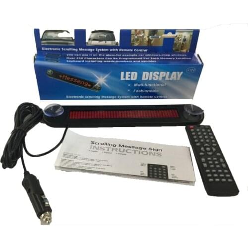 12V LED Car Sign Programmable Scrolling Red Message Sign Board With Remote Control Mini Advertising LED Screen 7x40 Dots