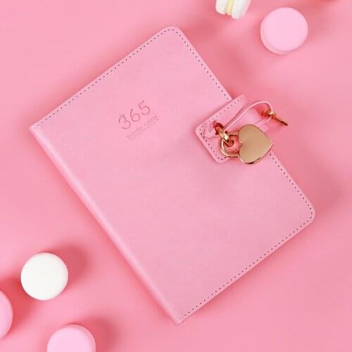 365 Day Password lock Diary Agenda Multifunctional with lock Notebook Cute color illustration Daily monthly Plan travel Notepad