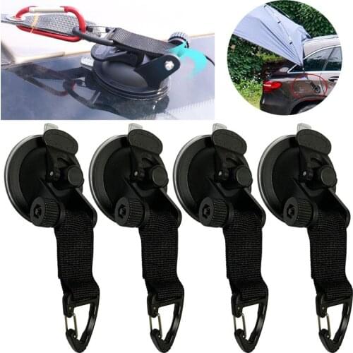 4 Pcs Outdoor Suction Cup Anchor Securing Hook Tie Down Camping Tarp As Car Side Awning Pool Tarps Tents Securing Hook Universal