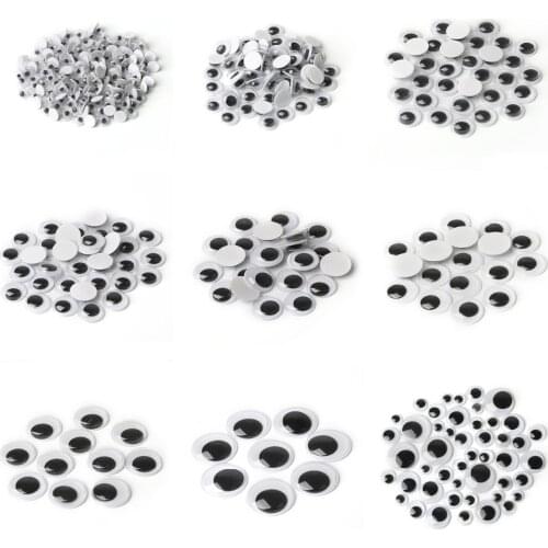 5-24mm Pick Size Wholesale Movable Eyes Plastic Wiggle Googly Eyes Self-Adhesive Used for Toy Doll Accessories DIY Kids Craft