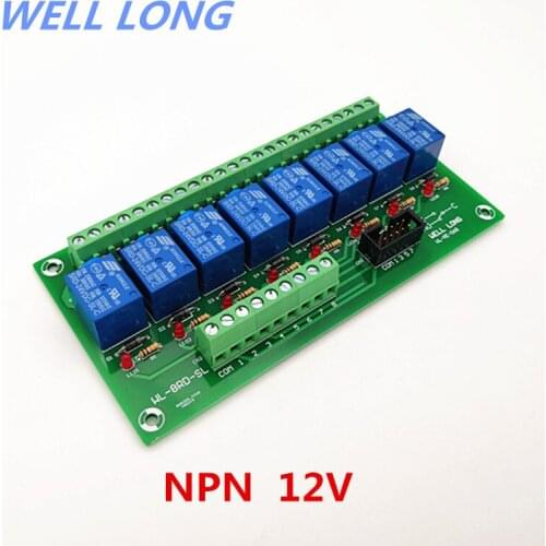 8 Channel NPN Type 12V 10A Power Relay Interface Module,SONGLE SRD-12VDC-SL-C Relay
