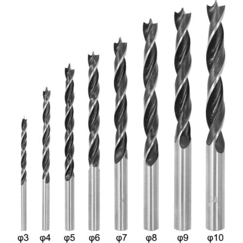 8PC/Set Three Pointed Drill Tip Carpentry Wood Drill Bit Woodworking Drill Tap 3mm 4mm 5mm 6mm 8mm 10mm For Power tools
