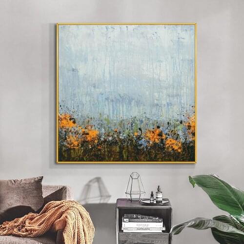 Abstract Beautiful Light Blue Painting On Canvas 100% Hand Painted Oil Painting Wall Art Poster Art For Modern Home Decoration