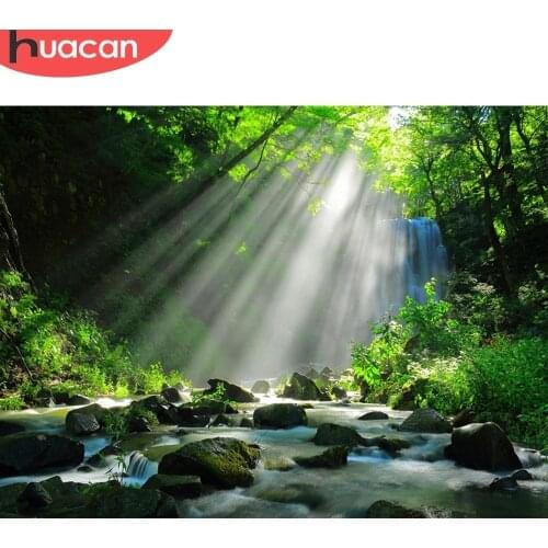 HUACAN Diamond Art Painting Forest Diamond Embroidery Nutural Landscape Rhinestones Picture Decoration For Home