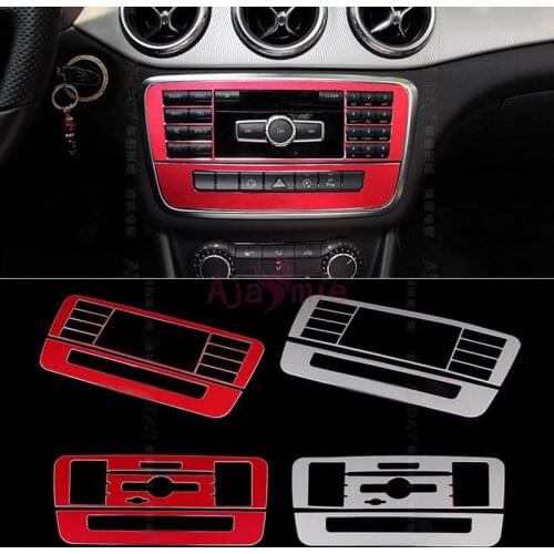 For Mercedes Benz GLA CLA260 A B Class Center Control Button Cover CD Box Interior Moulding Trim Chrome Car Styling Accessories