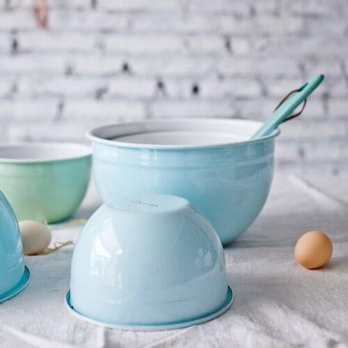 Japanese style porcelain thicken enamel kitchen basin baking deepened egg bowl vegetable salad big soup bowl tableware set