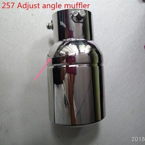 Car Exhaust Adjust Angle Muffler For Mitsubishi Outland Universal Tube Stainless With Net Tip, Inlet 45-60mm Outlet 89mm