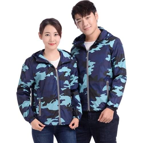 Camouflage Coat & Jacket Women 2020 Spring Autumn Thin Windbreaker Outerwear Couple Sportswear Clothing Large Size Hooded Coats