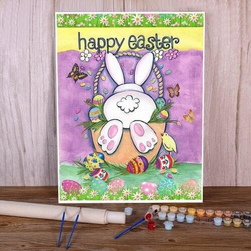 Animal Rabbit Painting By Numbers Complete Kit Acrylic Paints 50*70 Boards By Numbers Decorative Paintings Crafts Wholesale