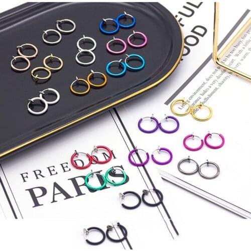 Stealth Clip Earrings Hook Without Piercing Fashion Jewelry For Women Men NO Hole Clip Earrings Ear Cuff Nose Navel Clips Folder