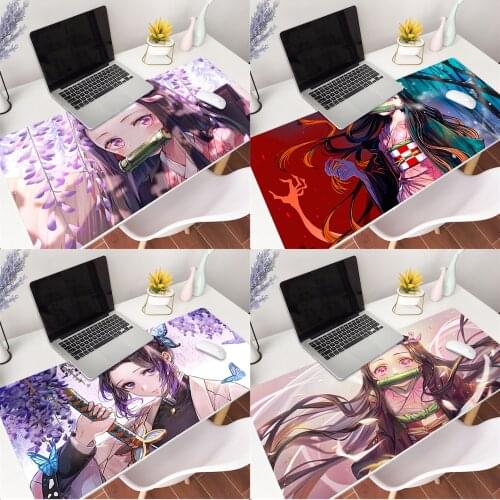 MaiYaCa Demon Slayer Kimetsu no Yaiba girl anime Mousepad Anti-slip Rubber Gaming Mouse Mat xl xxl 800x300mm for overwatch/cs go