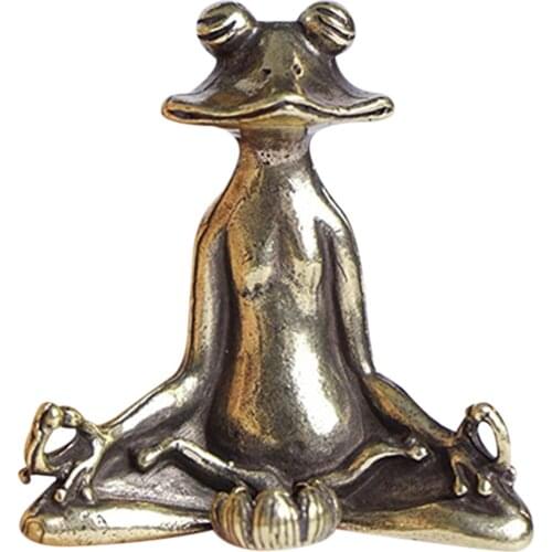 Frog Copper Incense Stick Holder with Lotus Leaf Ash Catcher Handmade Incense Holder for Home Yoga Office Fragrance D1