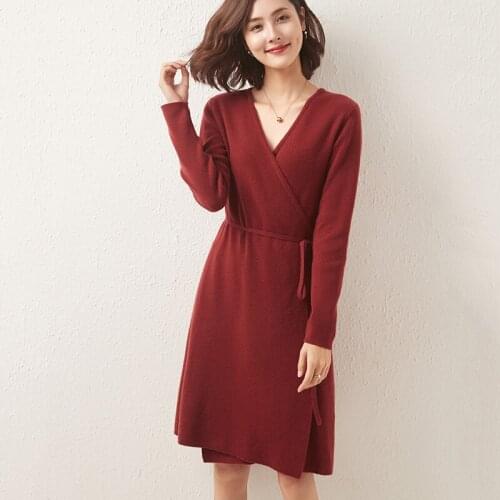 MeetMetro Women Long Cardigan Sweater 100% Merino Wool Knitted Sweater Dress Autumn Knit Cardigans Long Sleeve Korean Fashion