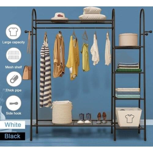 Metal Coat Rack Landing Clothing Holder Hanger Floor Standing Storage Shelf Clothes Hanger Dry Rack Simple Style Room Furniture