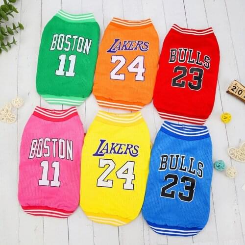 Fashion Pet Dog Clothes Summer Sports Dog Vests Mesh Pet Dog Basketball Team Uniform Shirts for Chihuahua Pet Products