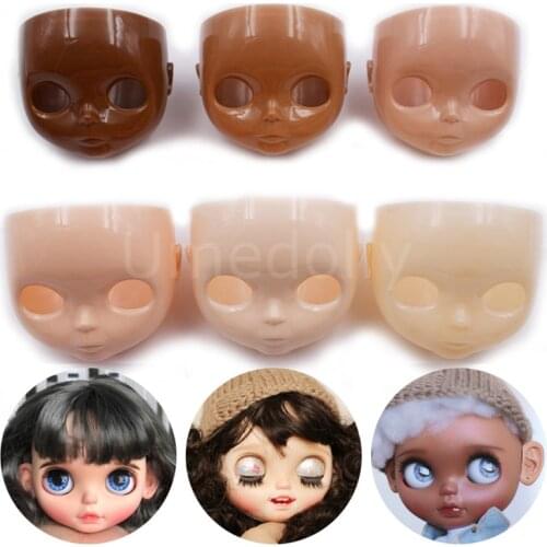 6 Colors Skin DIY No Makeup Faceplate Backplate Head Screws Set for 1/6 RBL Neo Blyth Doll Faceplate Changing Face Shell