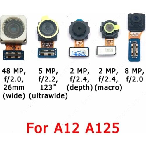 Original Rear Front Camera For Samsung Galaxy A12 A125 Small Selfie Facing Frontal Back Replacement Camera Module Spare Parts
