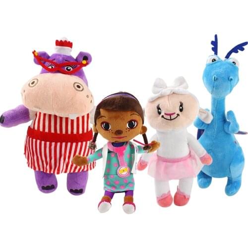 22-31cm Cartoon Movie Plush Toys Dottie Hippo Lambie Sheep Dragon Stuffy Soft Stuffed Animal Dolls Birthday Gift for Children
