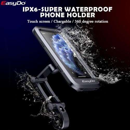 EasyDo Bike Bicycle Phone Holder 360° Adjustable Bike Handlebar Mount Bracket Waterproof Motorcycle Phone Holder Anti-Slip