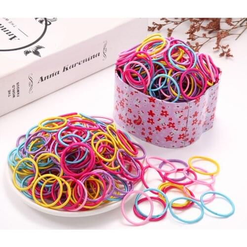 20/30/50/100Pcs/Set Children Elastic Hair Bands Mixed Color Scrunchies Safe Headband Hair Ties Accessories Girls Ponytail Holder